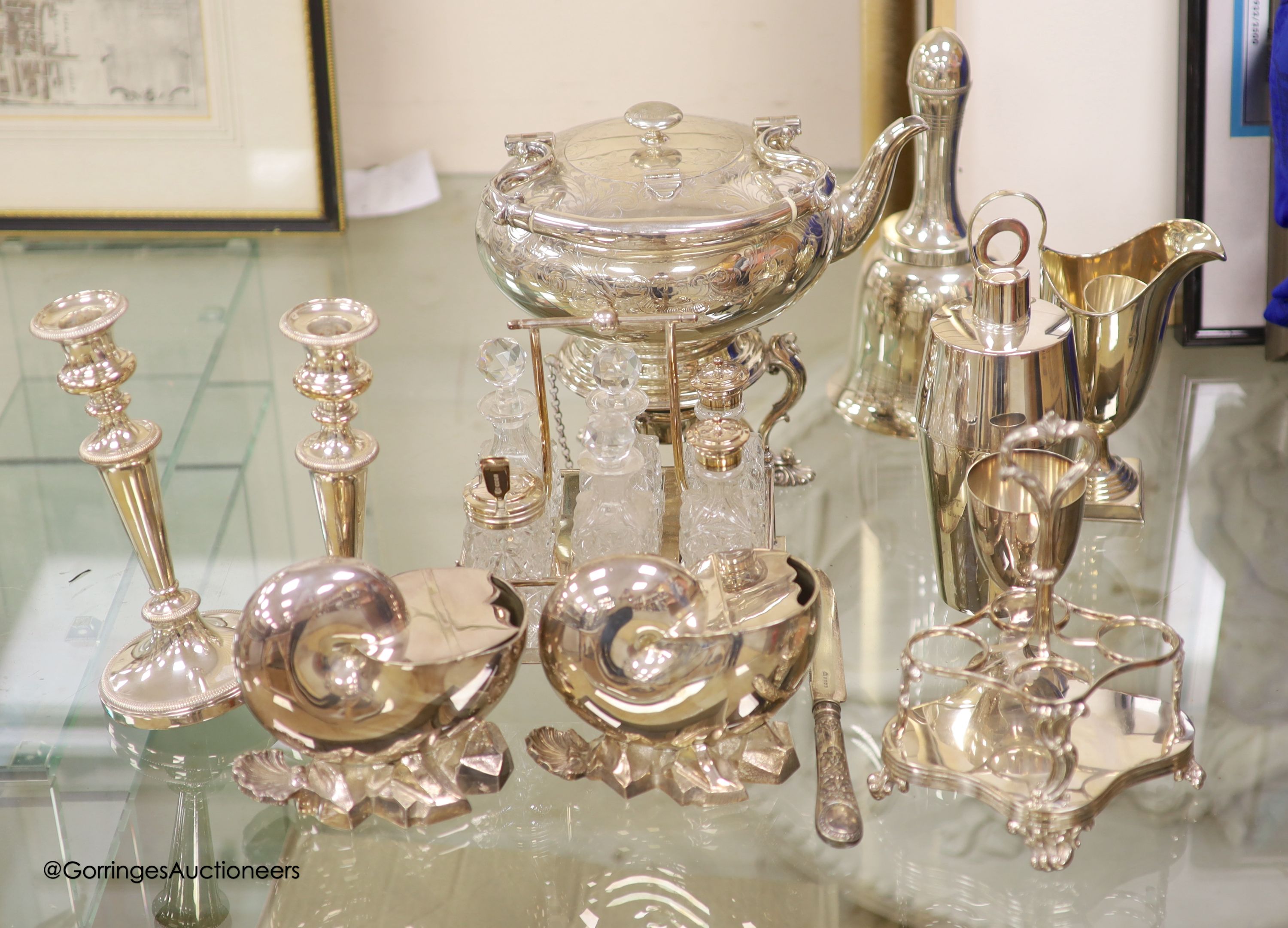 A quantity of various plated wares